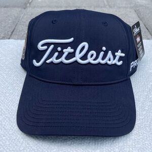 NEW with flaws, PGA Professional Titleist PRO V1 navy golf hat, new with tags